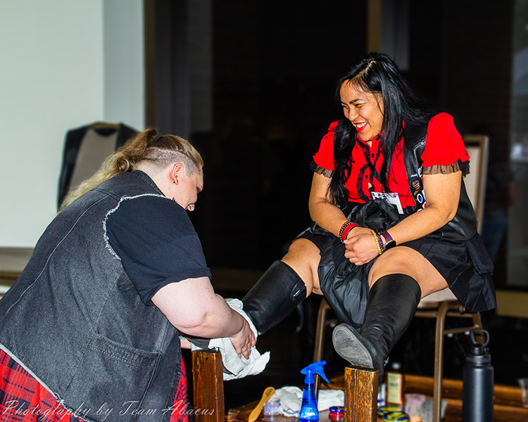 bootblacking in progress